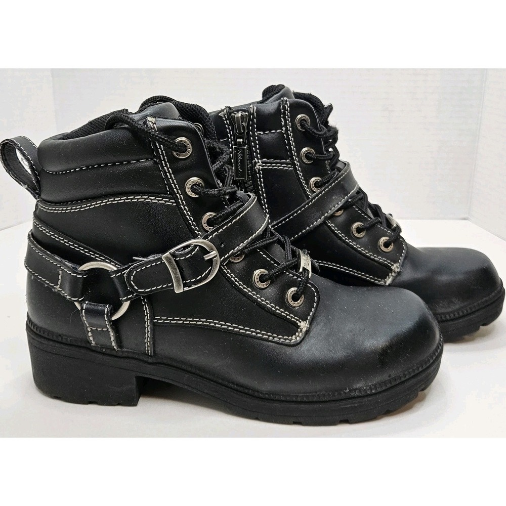 Milwaukee Motorcycle Boots Size 8C Black Biker EUC